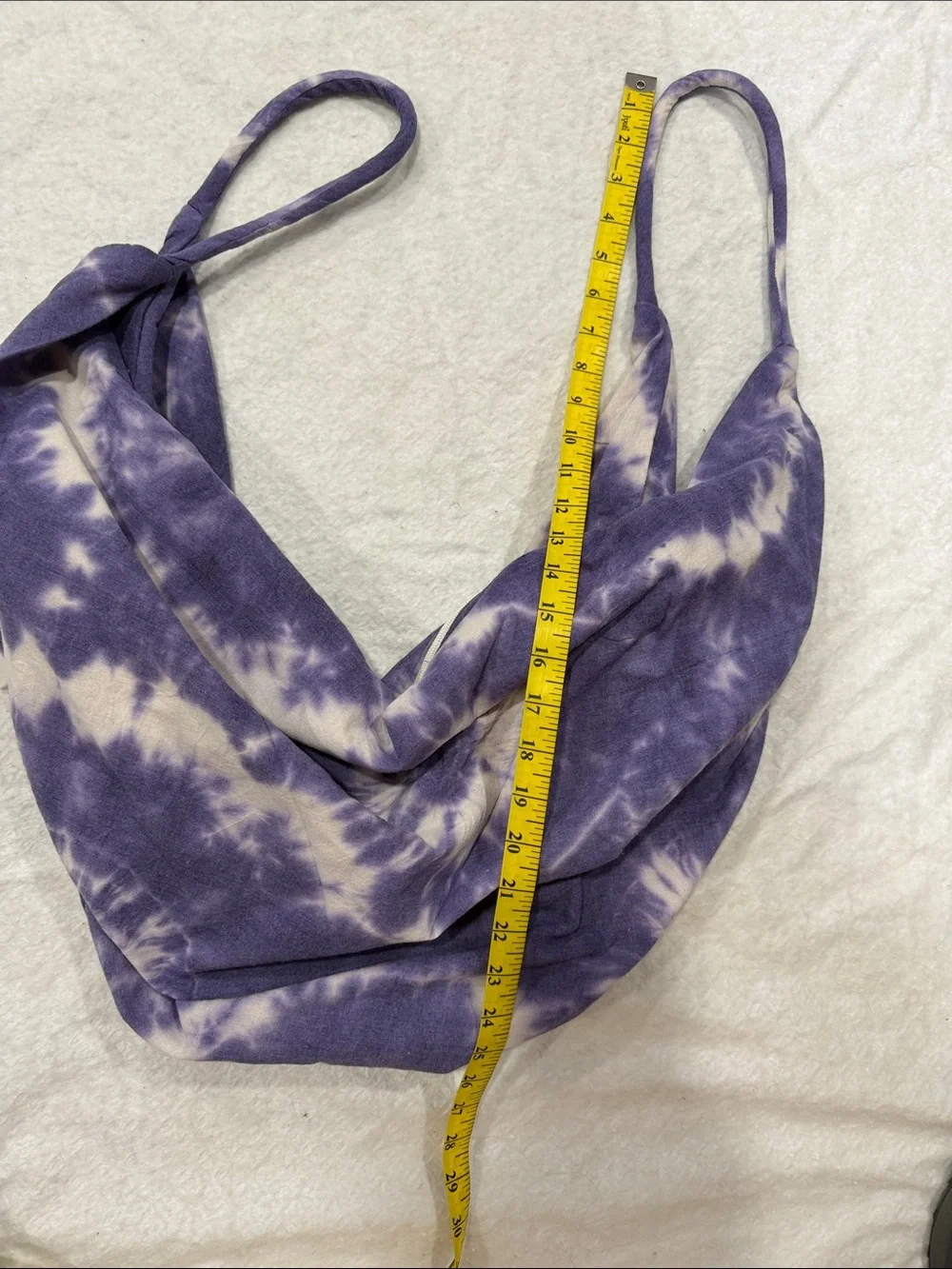 Tie-Dye Purple and Cream Hobo Bag
